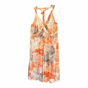 Tommy Bahama Orange & Gray  with a Cream Background with V-Neck Size XL